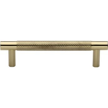 Heritage Brass Cabinet Pull Partial Knurl Design 96mm CTC Polished Brass finish